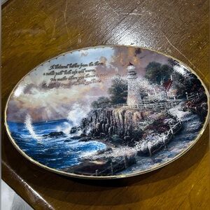 Thomas Kinkade Limited Edition Scenic Lighthouse Decorative Plate